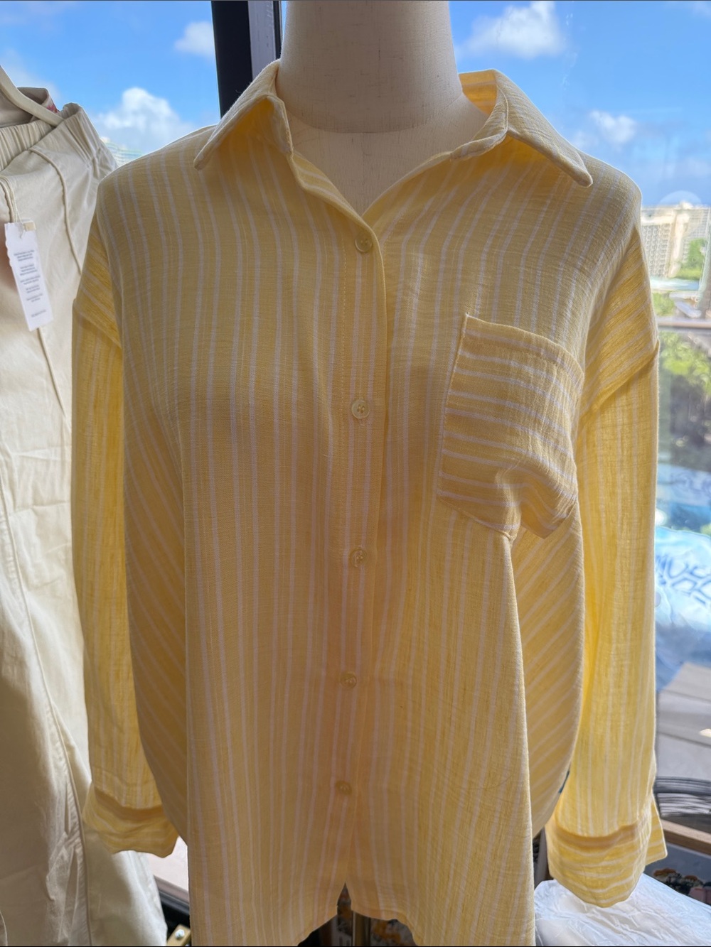 Yolly Italy Light Yellow Stripe Button-Up Shirt